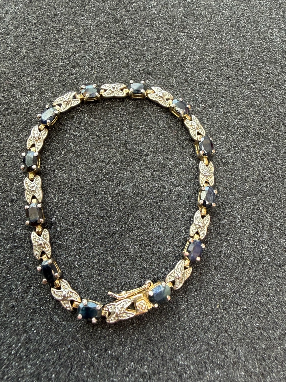 925 Sterling Silver Sapphires Tennis Bracelet